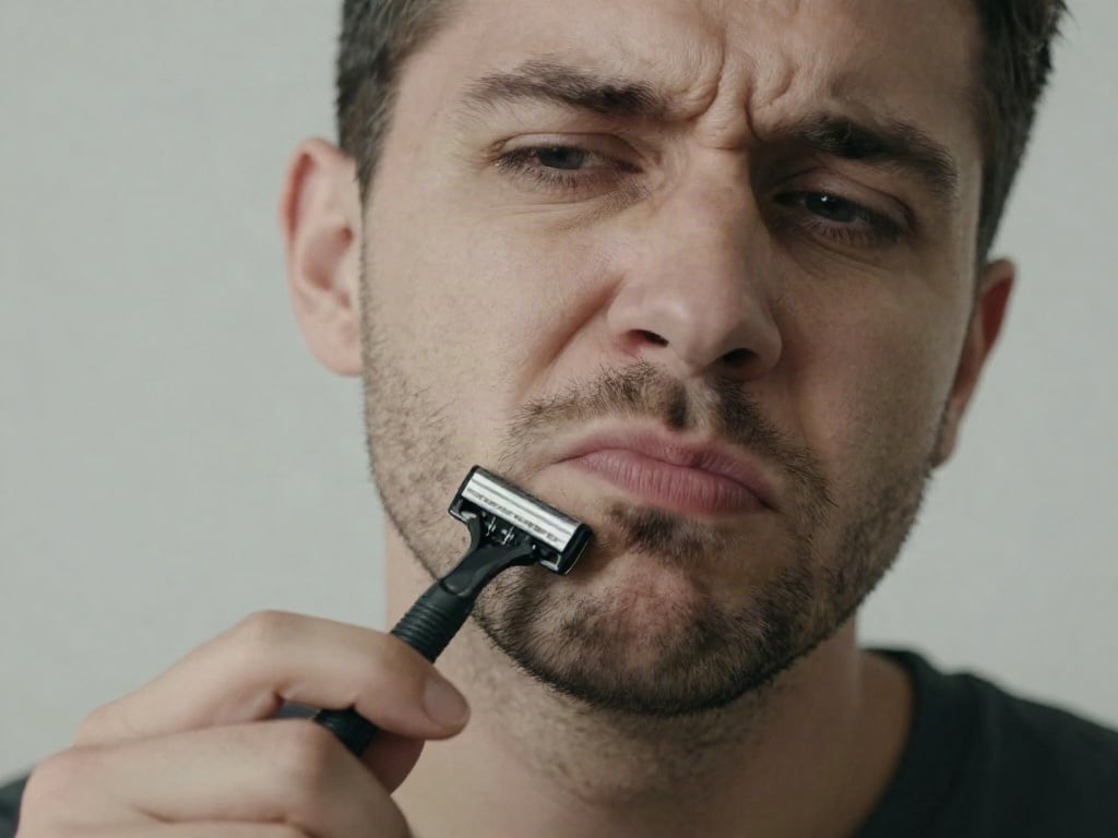 Rasierer zieht Haare